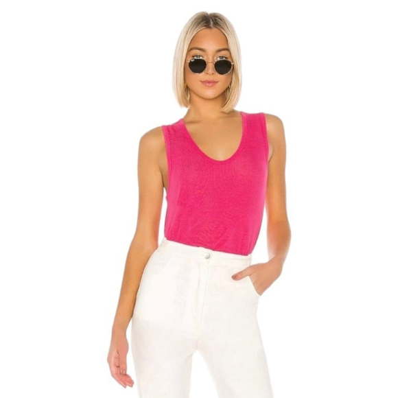 Free People Tops - Free People Ribbed Knit Muscle Tank Sz M Take the Plunge Fuchsia NWT